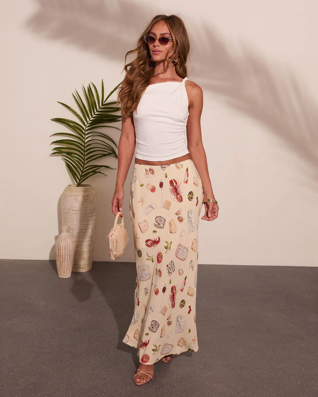 Coastal Fresh Novelty Print Maxi Skirt - Image 11