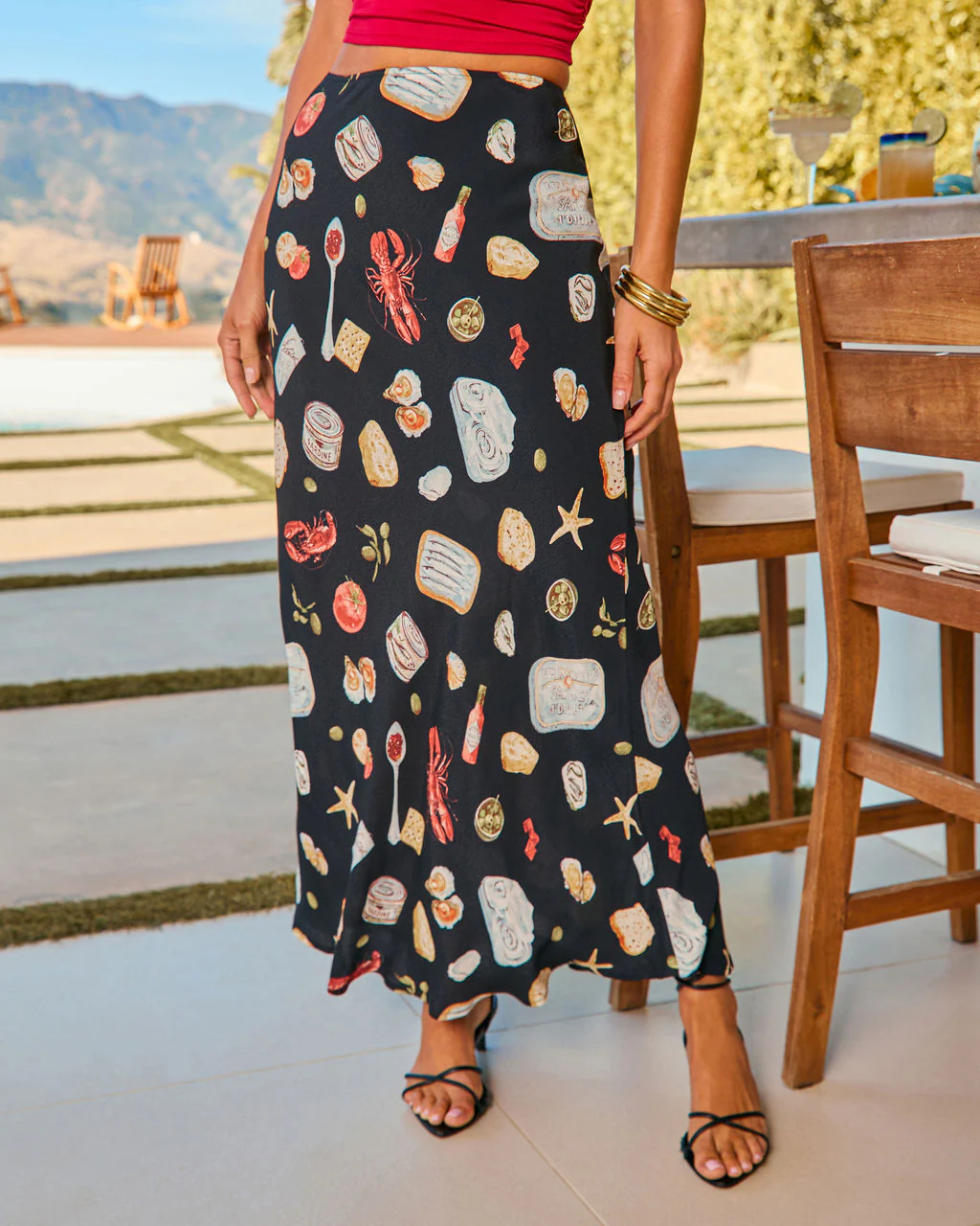 Coastal Fresh Novelty Print Maxi Skirt - Image 2
