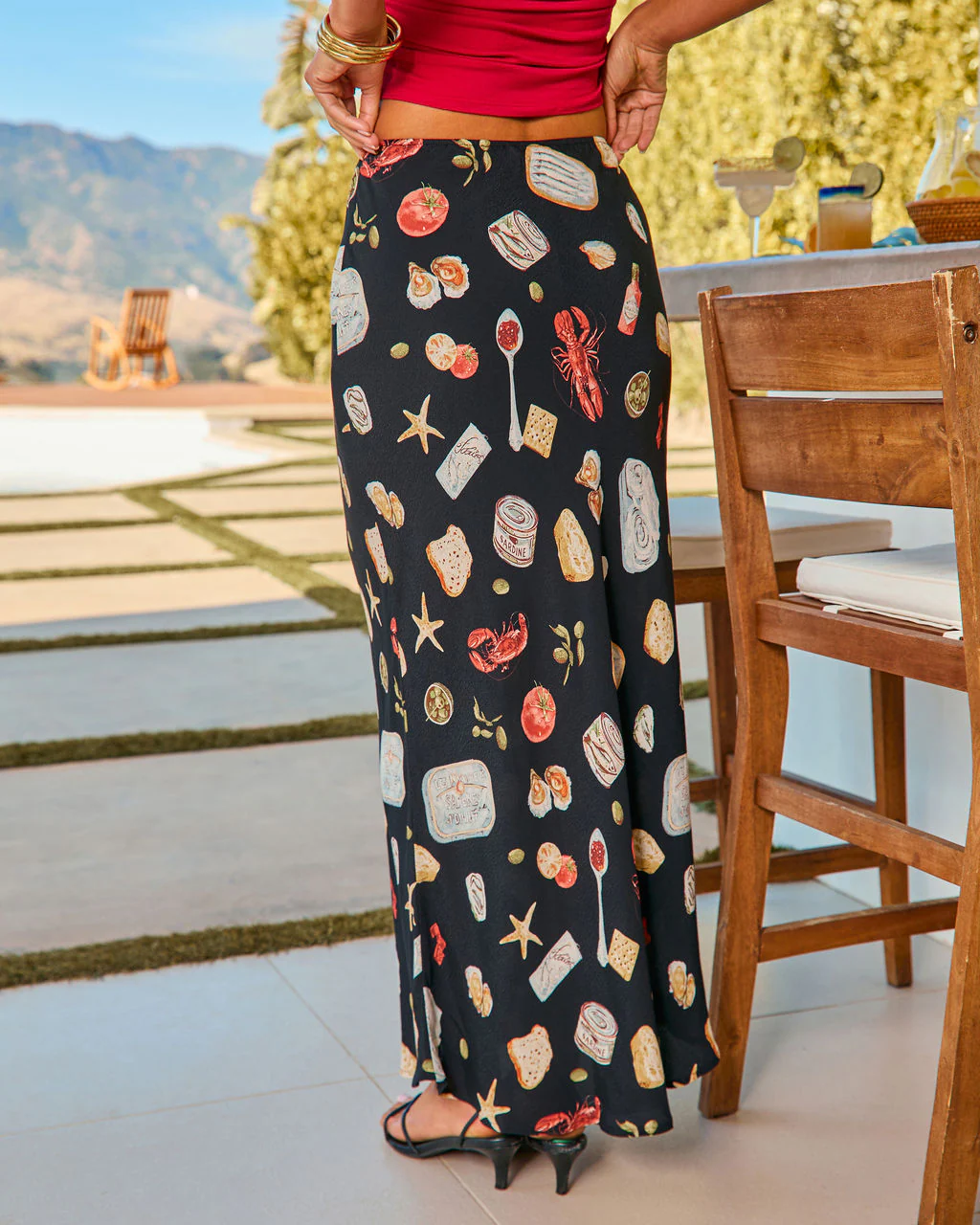 Coastal Fresh Novelty Print Maxi Skirt - Image 4