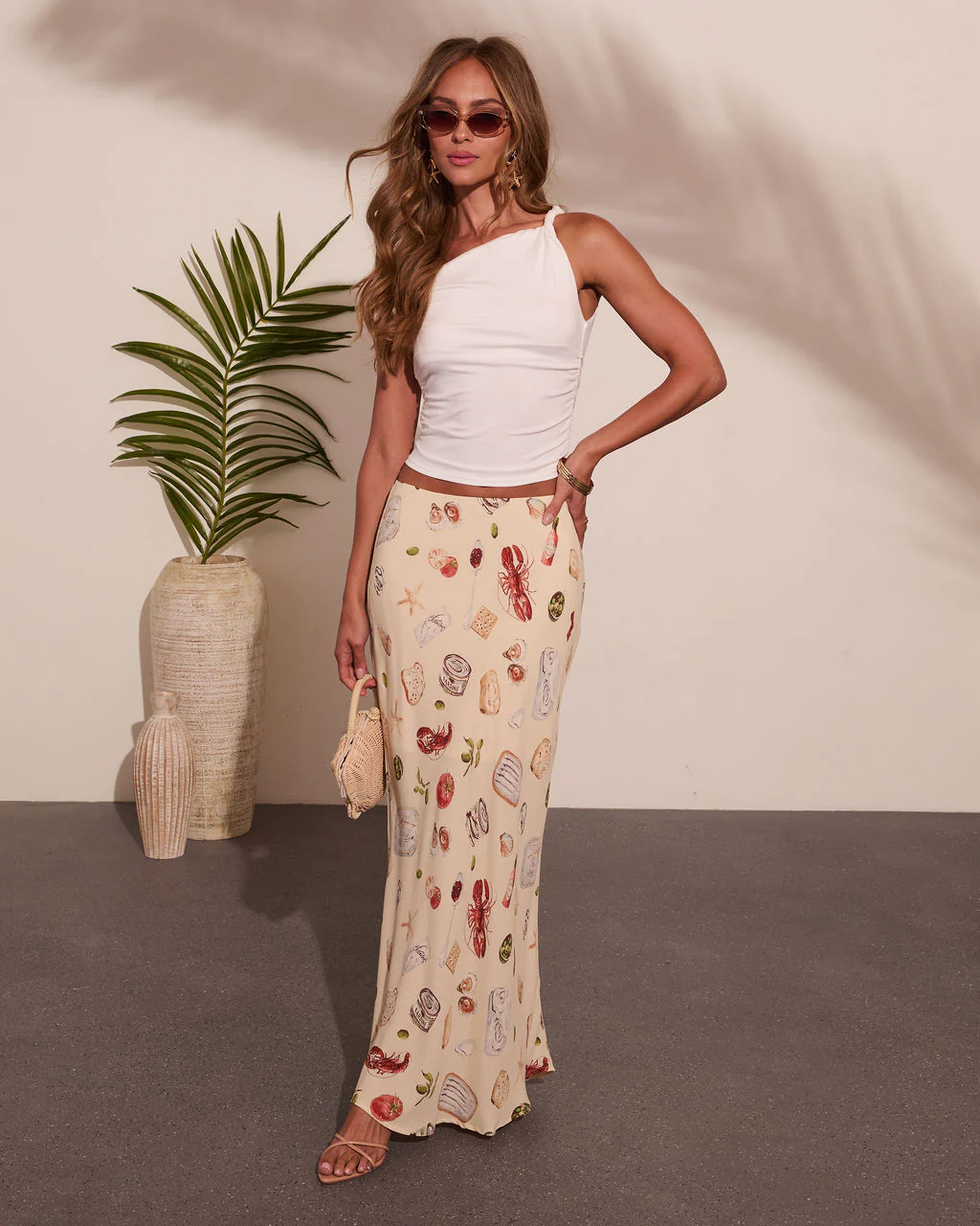 Coastal Fresh Novelty Print Maxi Skirt - Image 8