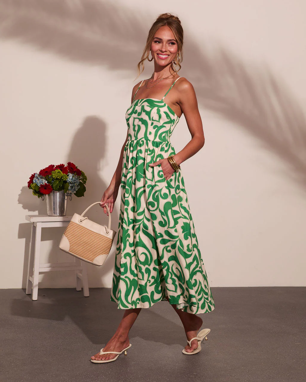 Coastal Heirloom Cotton Abstract Print Maxi Dress - Image 3