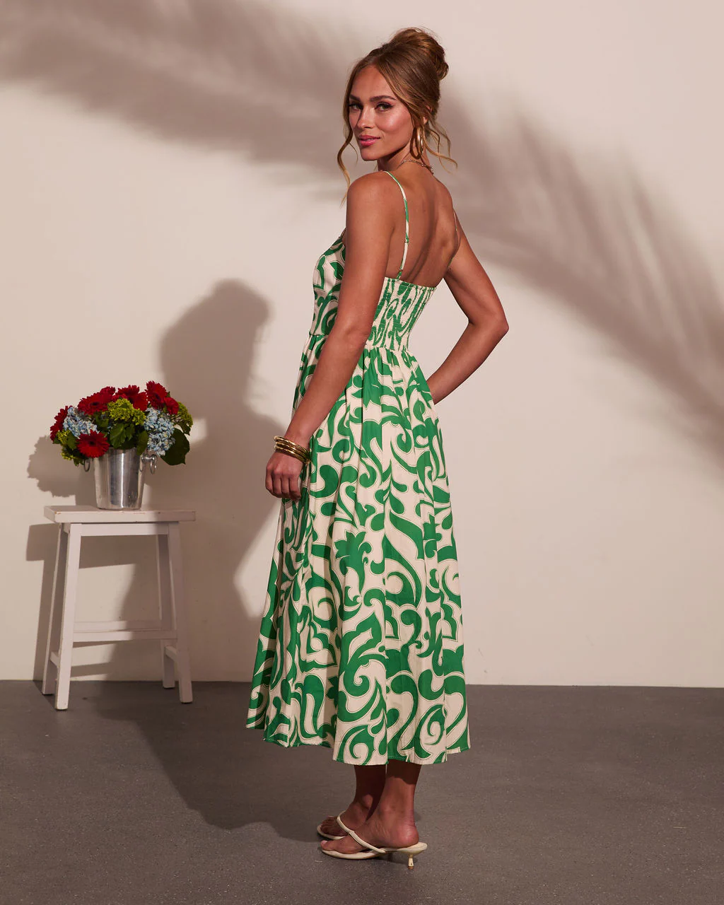 Coastal Heirloom Cotton Abstract Print Maxi Dress - Image 4