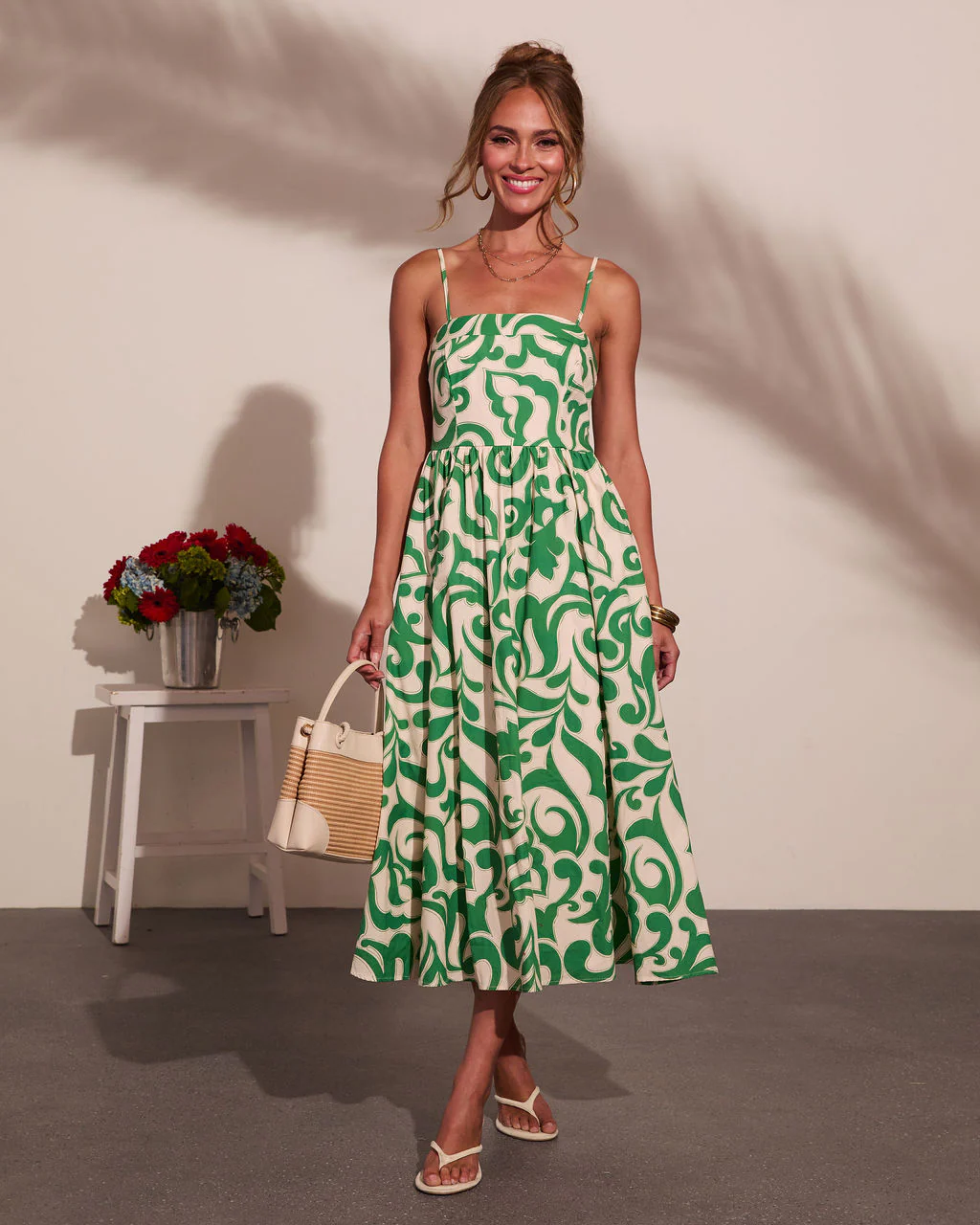 Coastal Heirloom Cotton Abstract Print Maxi Dress - Image 5