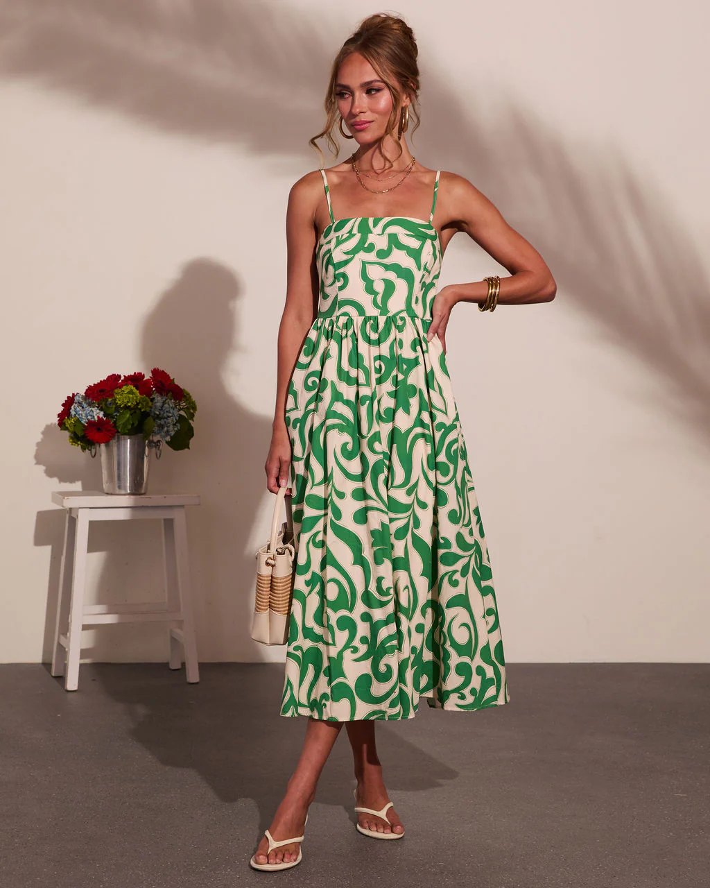 Coastal Heirloom Cotton Abstract Print Maxi Dress - Image 6