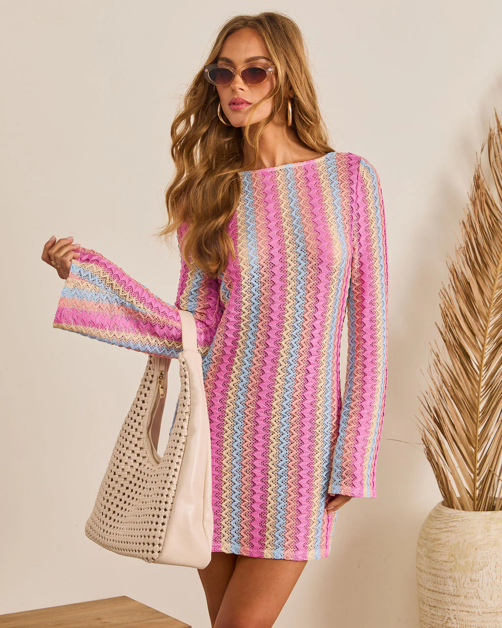 Coastal Market Crochet Cover Up Mini Dress - Image 5