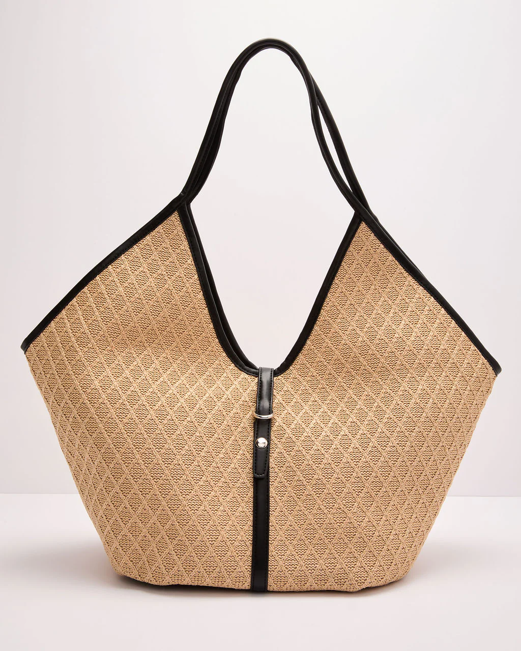 Coastal Mood Textured Vegan Leather Trim Tote Bag - Image 2