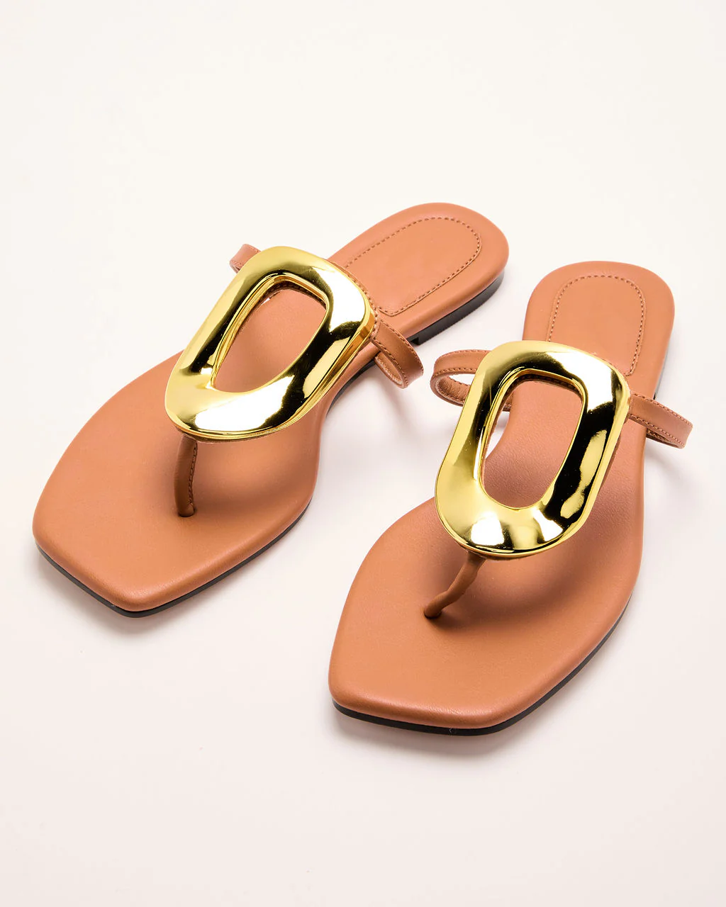 Coasted Aura Metal Hardware Flat Sandal - Image 2