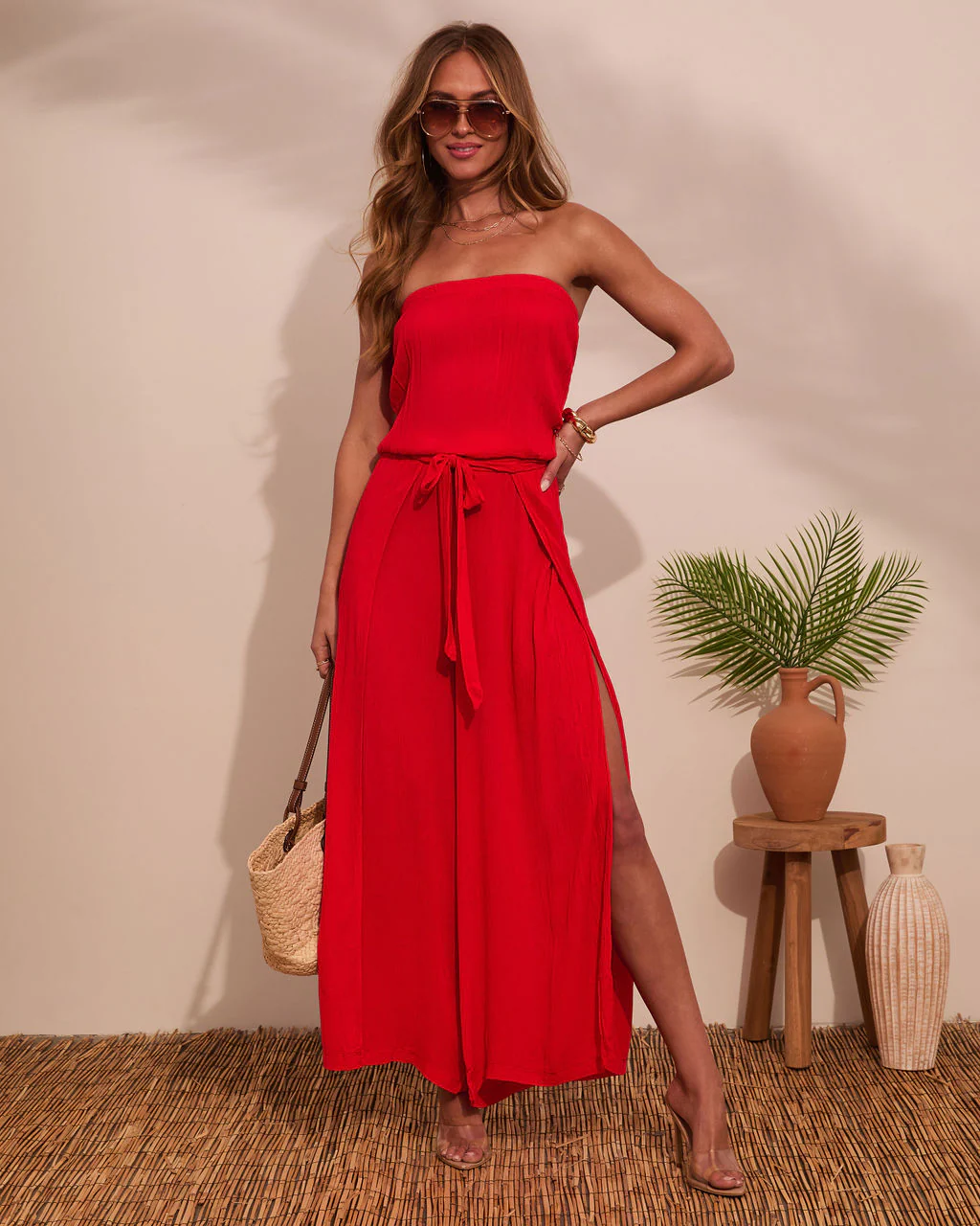 Coasting By Strapless Waist Tie Jumpsuit - Image 11