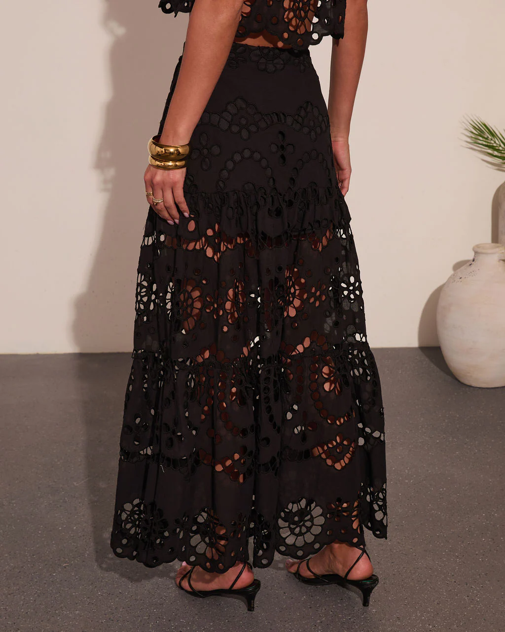Coastline Energy Floral Eyelet Maxi Skirt - Image 4