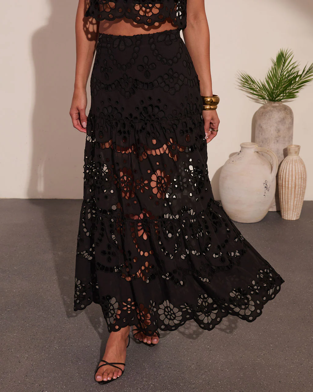 Coastline Energy Floral Eyelet Maxi Skirt - Image 5