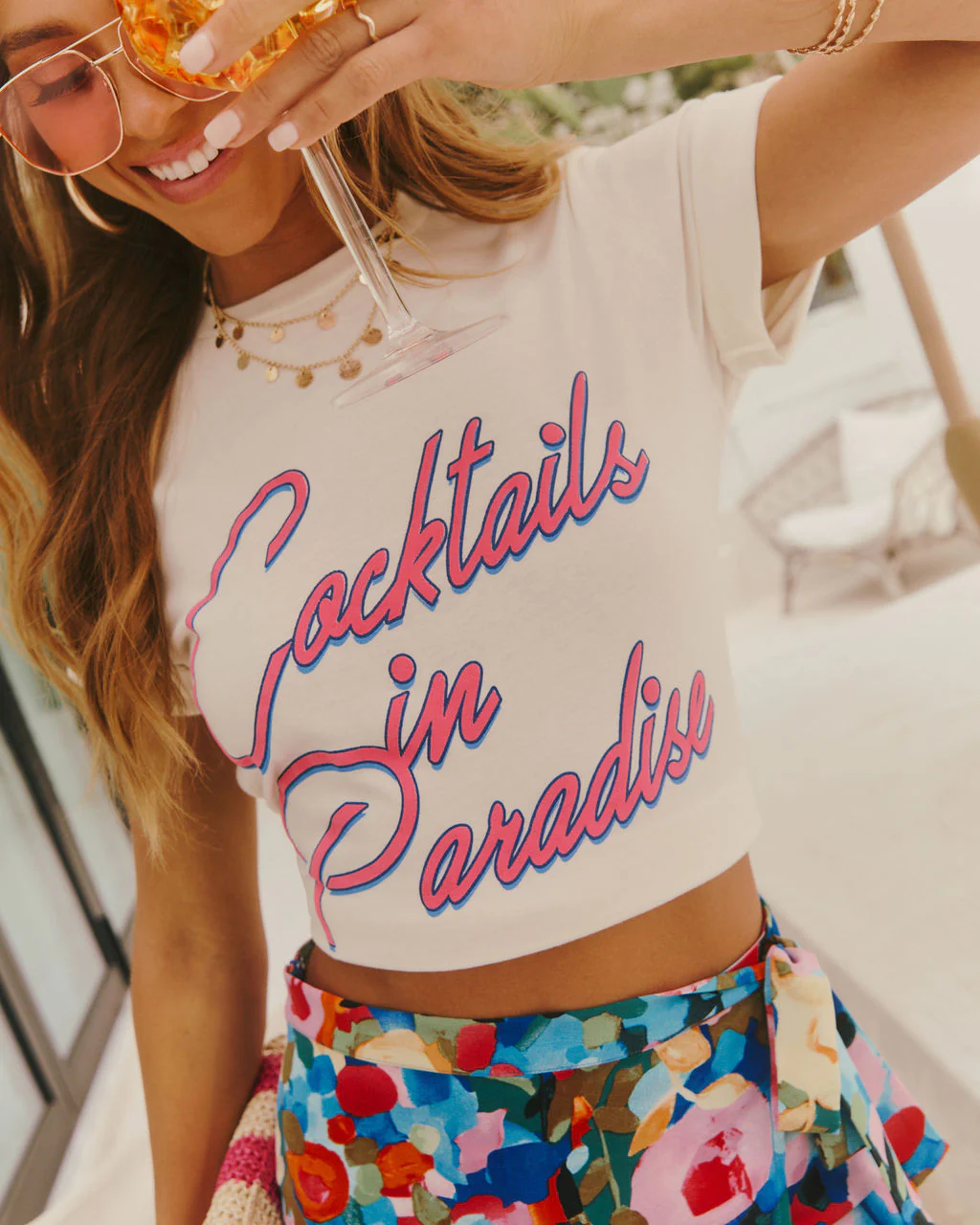 Cocktails In Paradise Short Sleeve Graphic Tee - Image 6