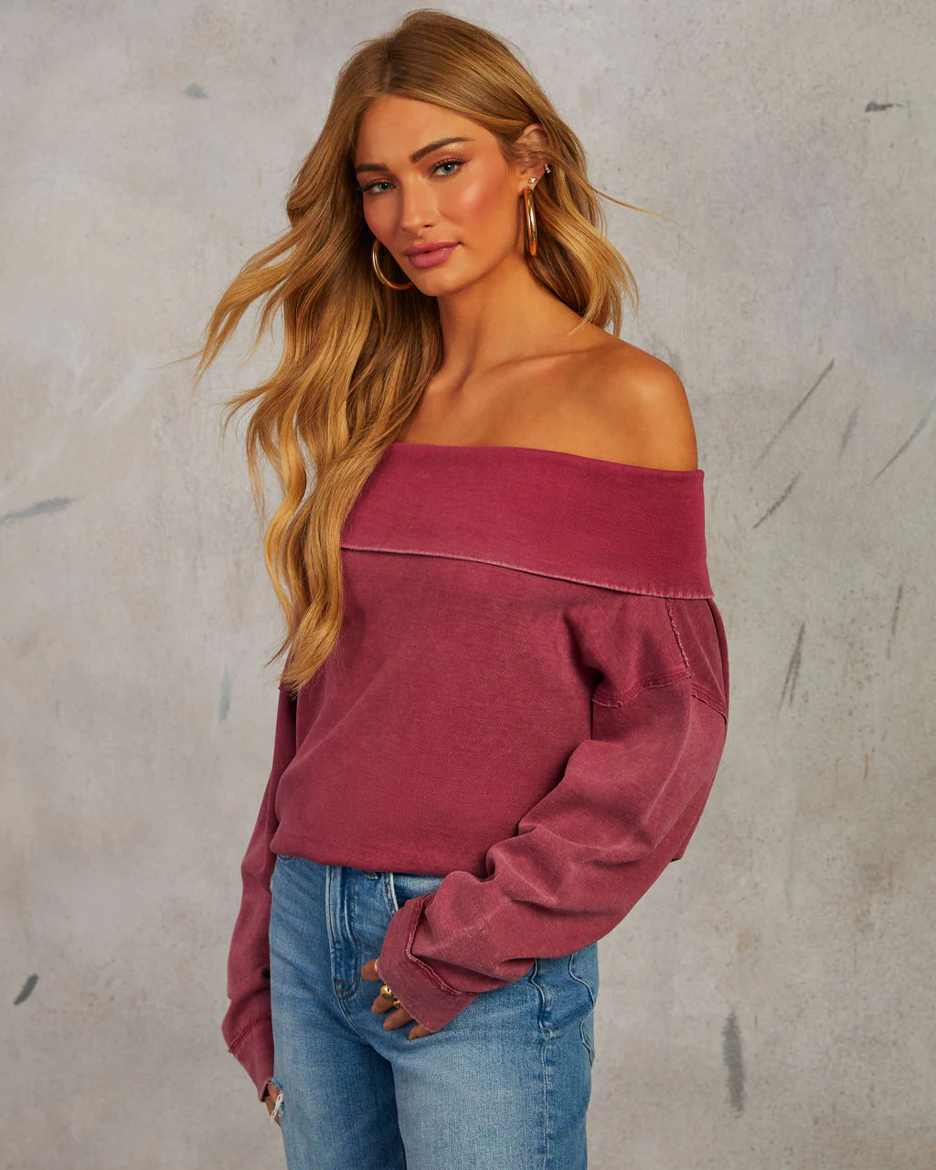 Coffee Run Off The Shoulder Sweater - Image 3