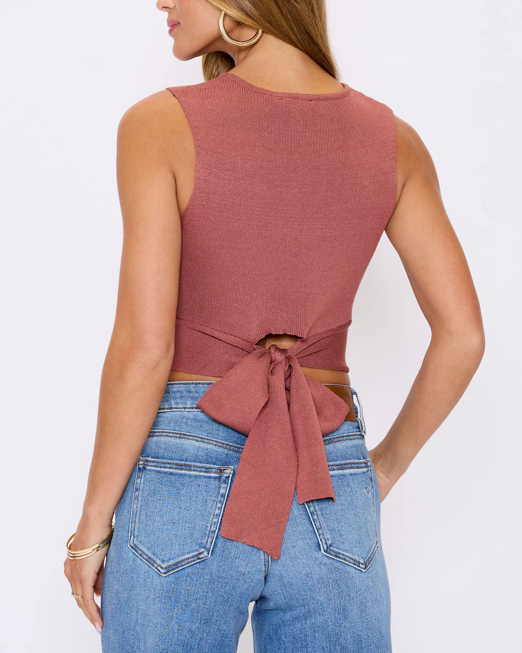 Colbie Tie Back Sweater Tank - Image 4