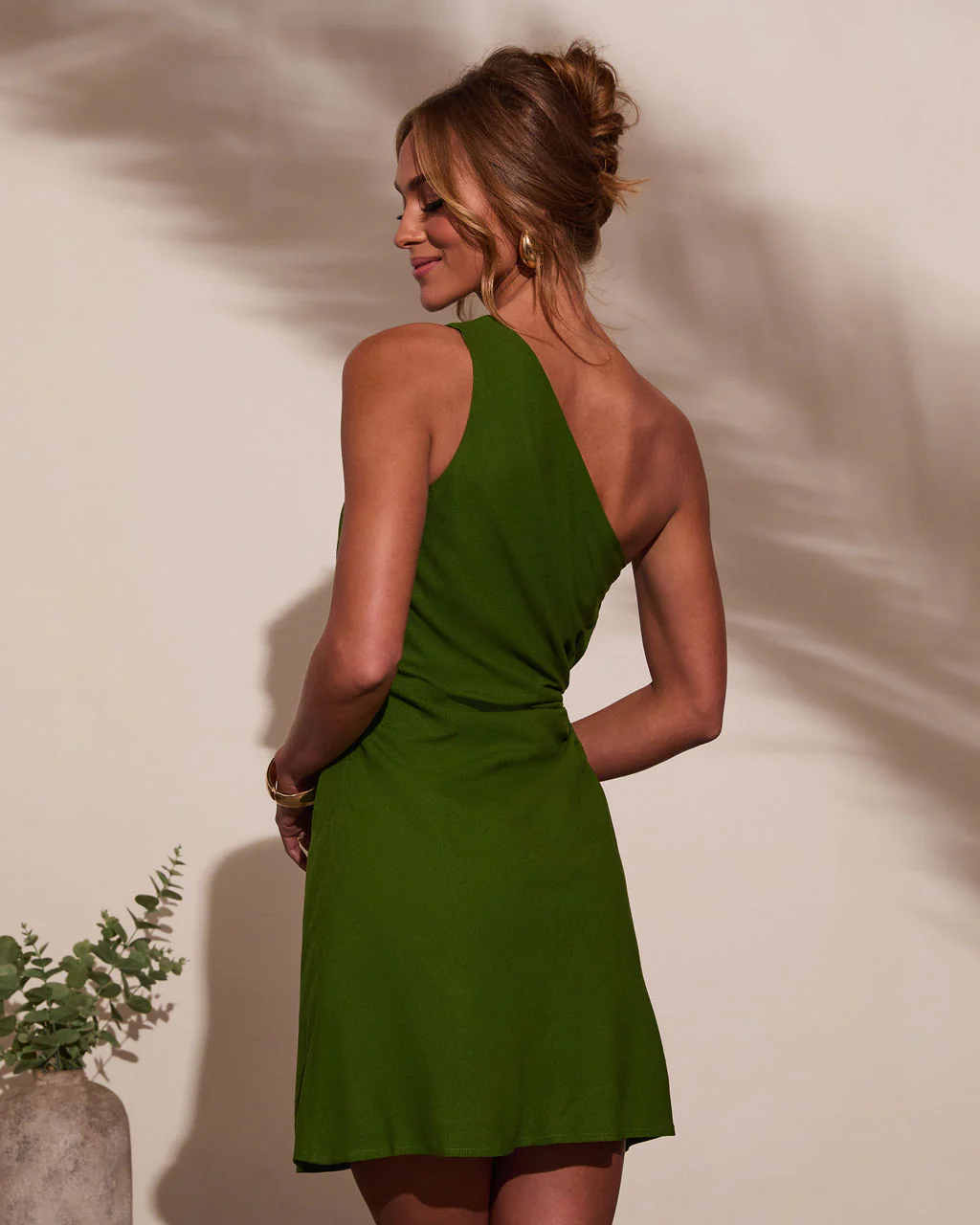 Collins Ruched One Shoulder Mini Dress - Image 4
