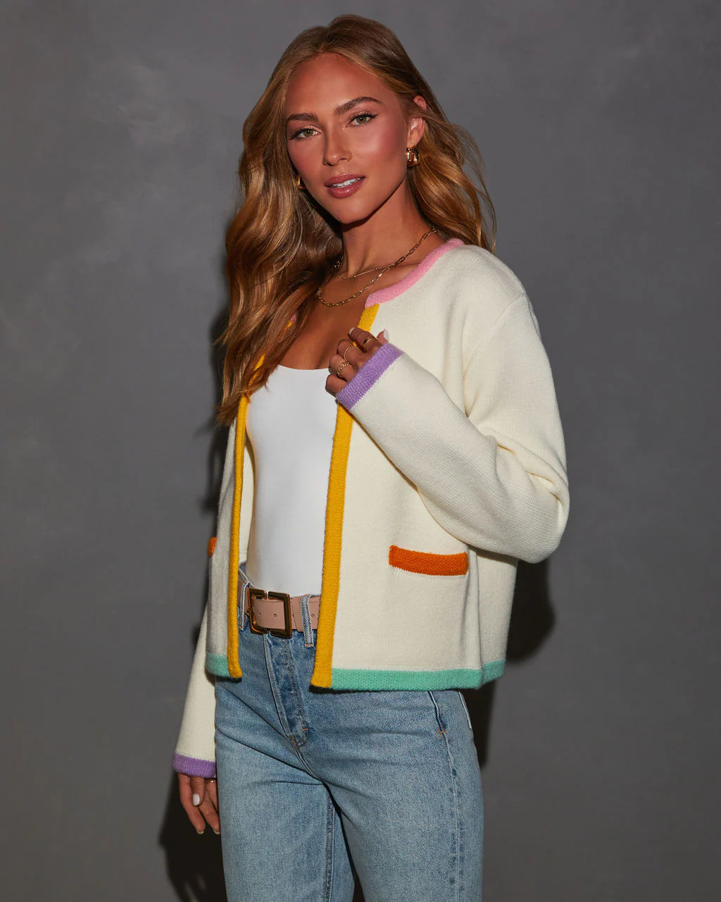 Country Club Colorblock Cardigan - Image 5