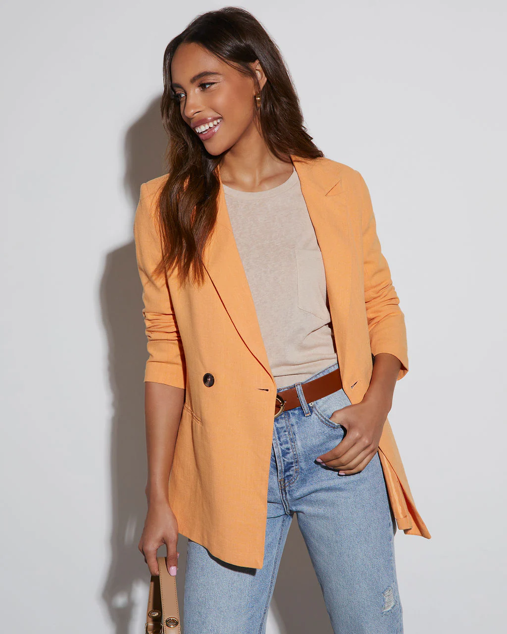 Confidence Double Breasted Linen Blazer - Image 12