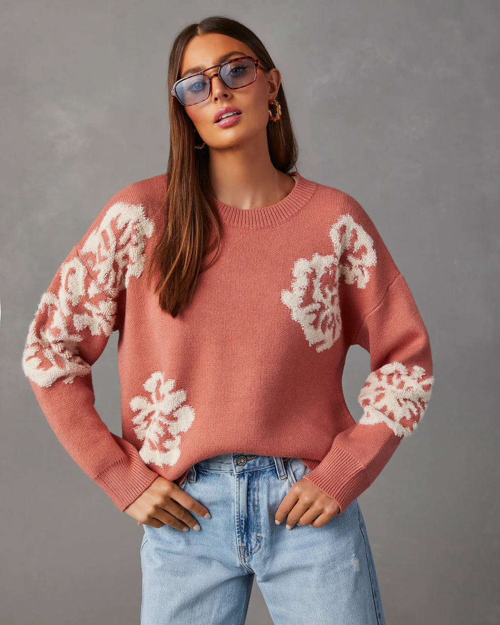 Copeland Floral Contrast Pullover Sweater - Image 11
