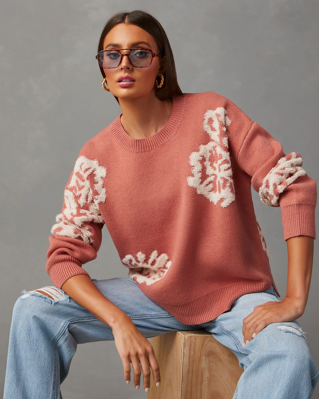Copeland Floral Contrast Pullover Sweater - Image 13