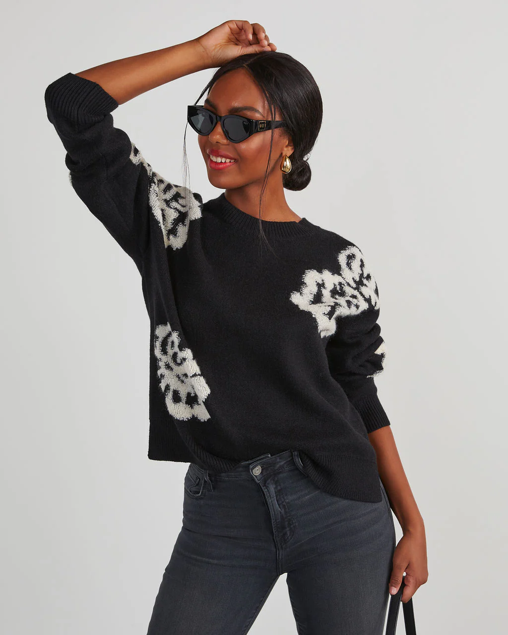 Copeland Floral Contrast Pullover Sweater - Image 3