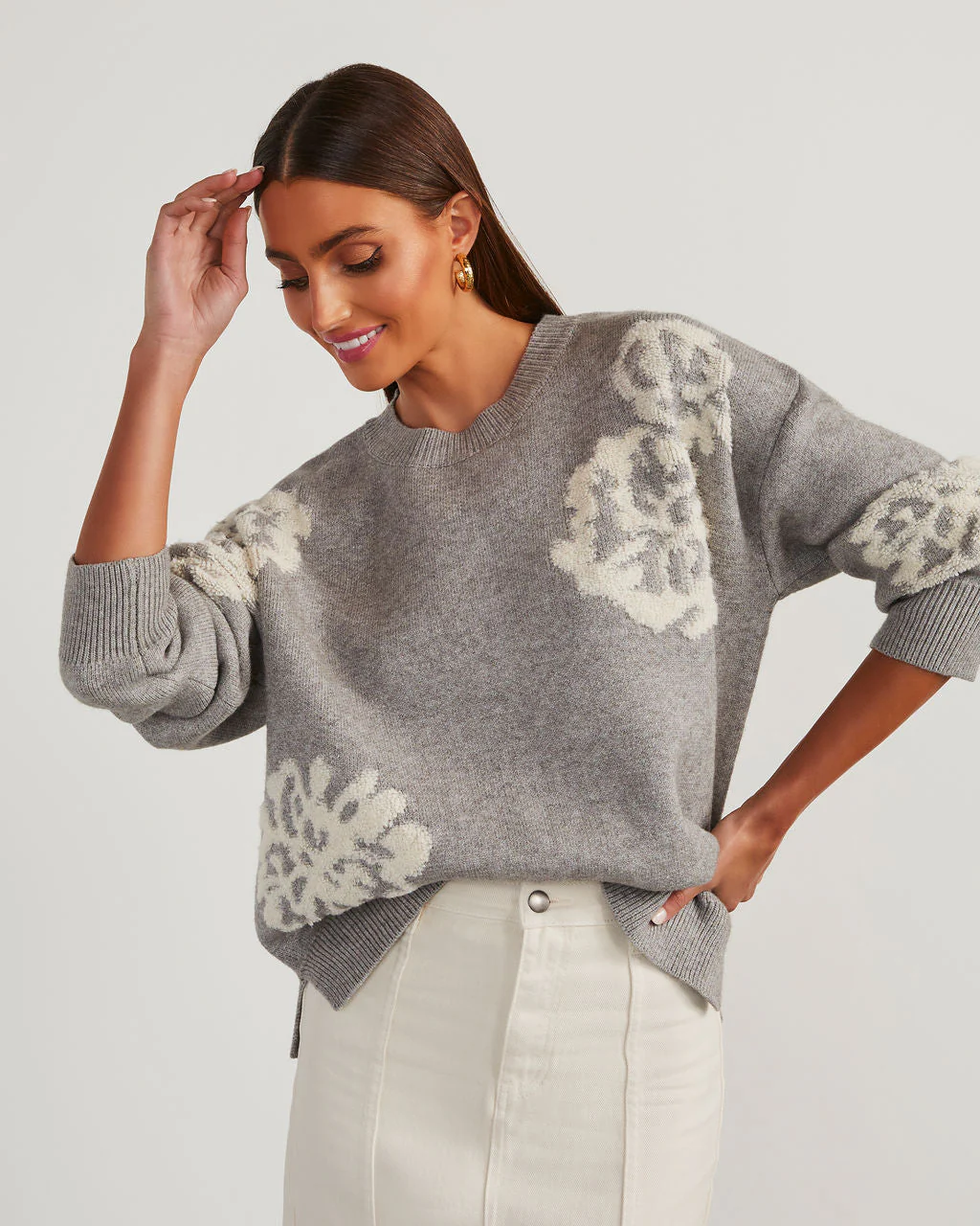 Copeland Floral Contrast Pullover Sweater - Image 9