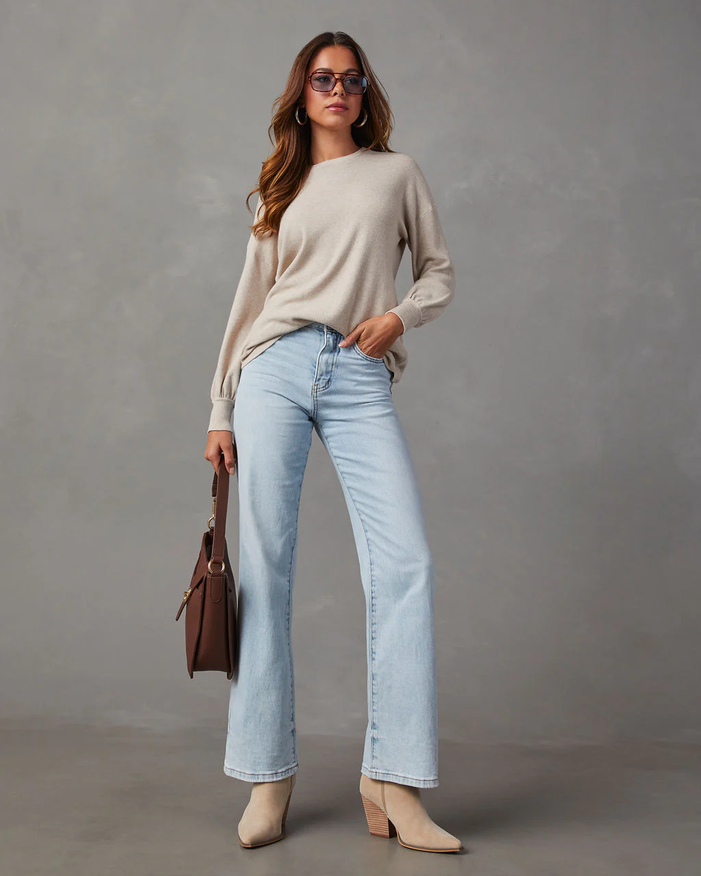 Coralee Waffle Knit Long Sleeve Top - Image 4