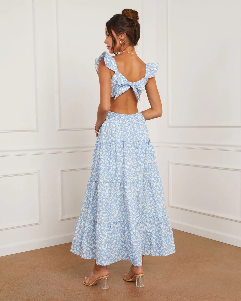 Cordelia Tiered Cut Out Back Floral Maxi Dress - Image 4