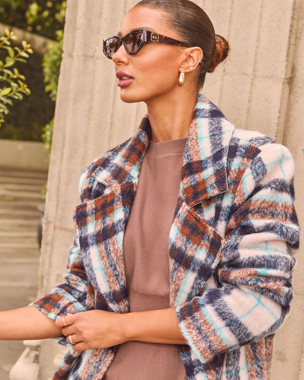 Corn Maze Plaid Longline Coat - Image 2