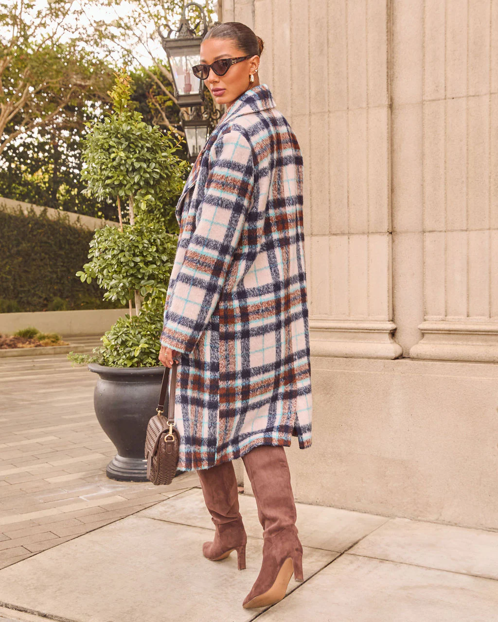 Corn Maze Plaid Longline Coat - Image 4