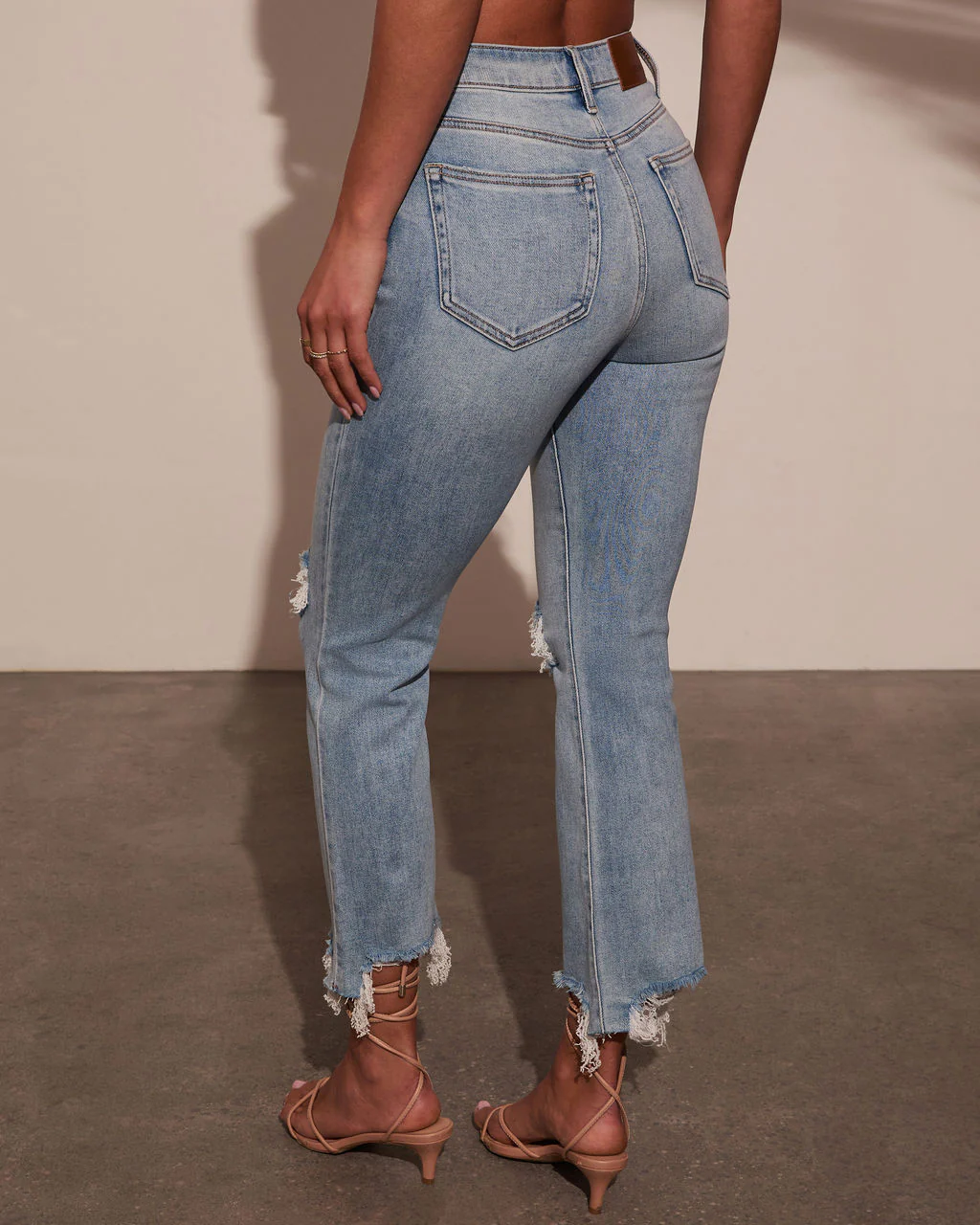 Cosmia Super Stretch High Rise Slim Leg Distressed Jeans - Image 4