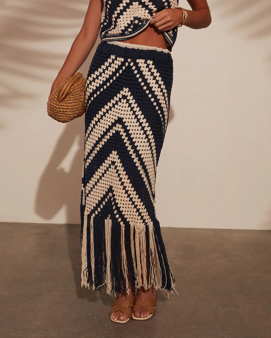 Costa Chic Fringe Crochet Maxi Skirt - Image 2