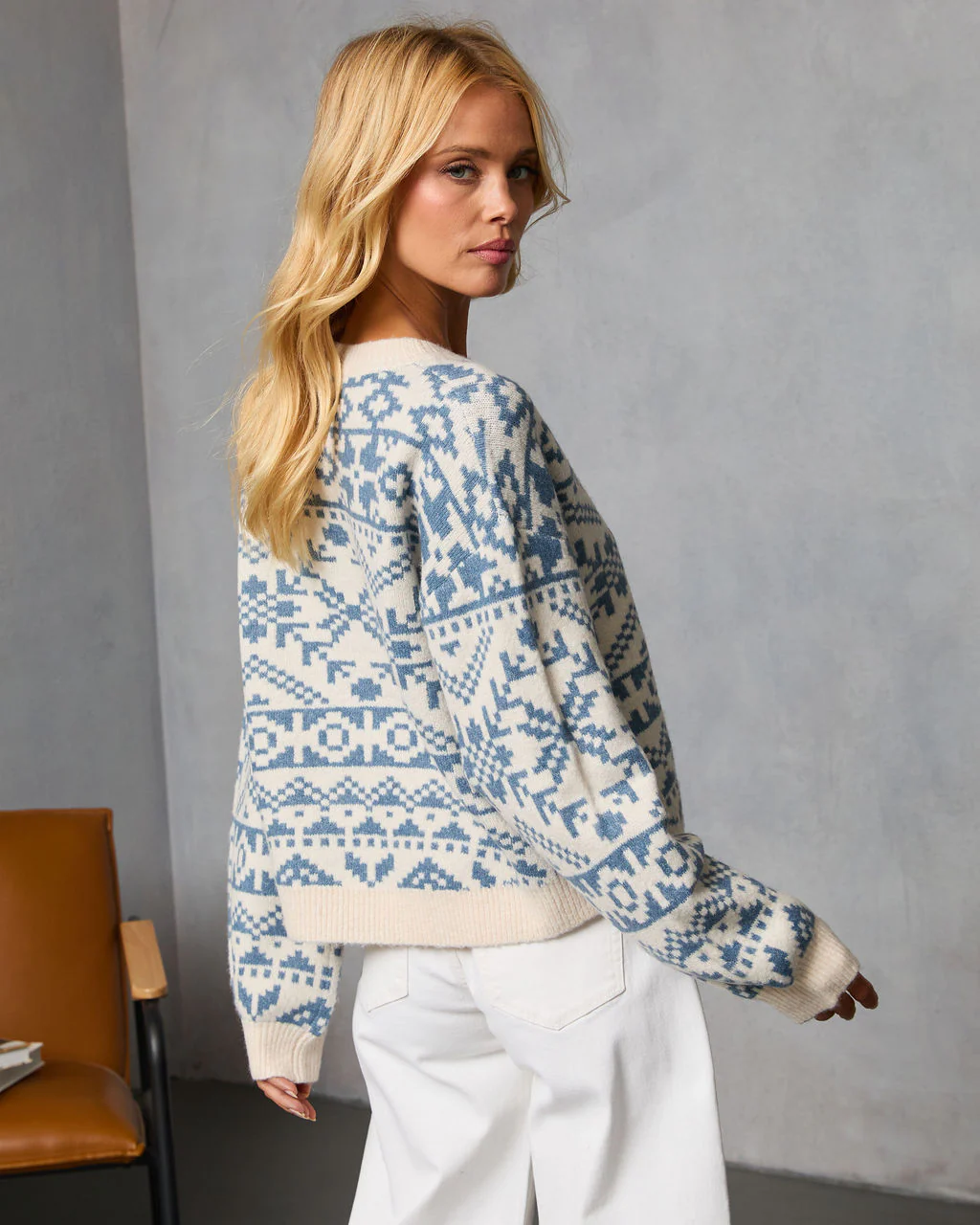 Cottage Hour Abstract Crew Neck Sweater - Image 4