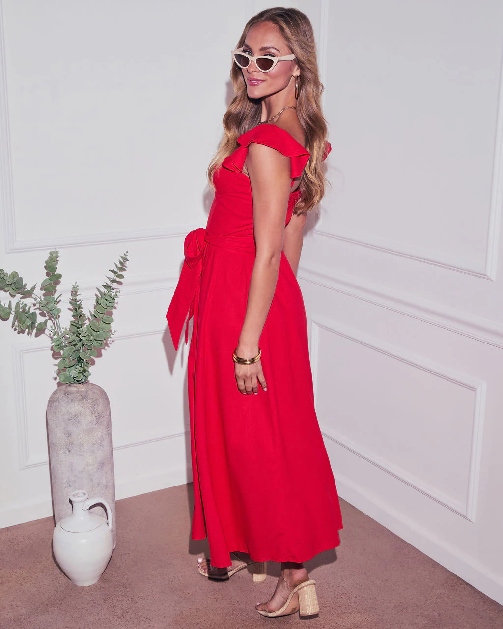 Perfect Date Cotton Tie Waist Midi Dress - Image 16