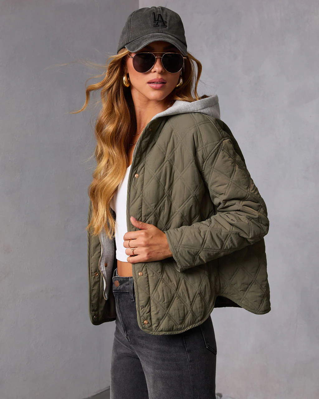 Cozycore Quilted Hooded Twofer Jacket - Image 3