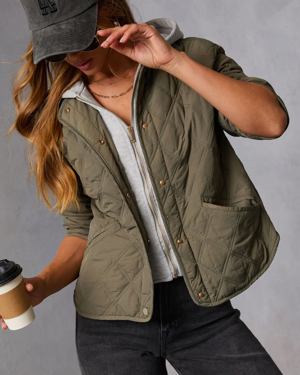 Cozycore Quilted Hooded Twofer Jacket - Image 5