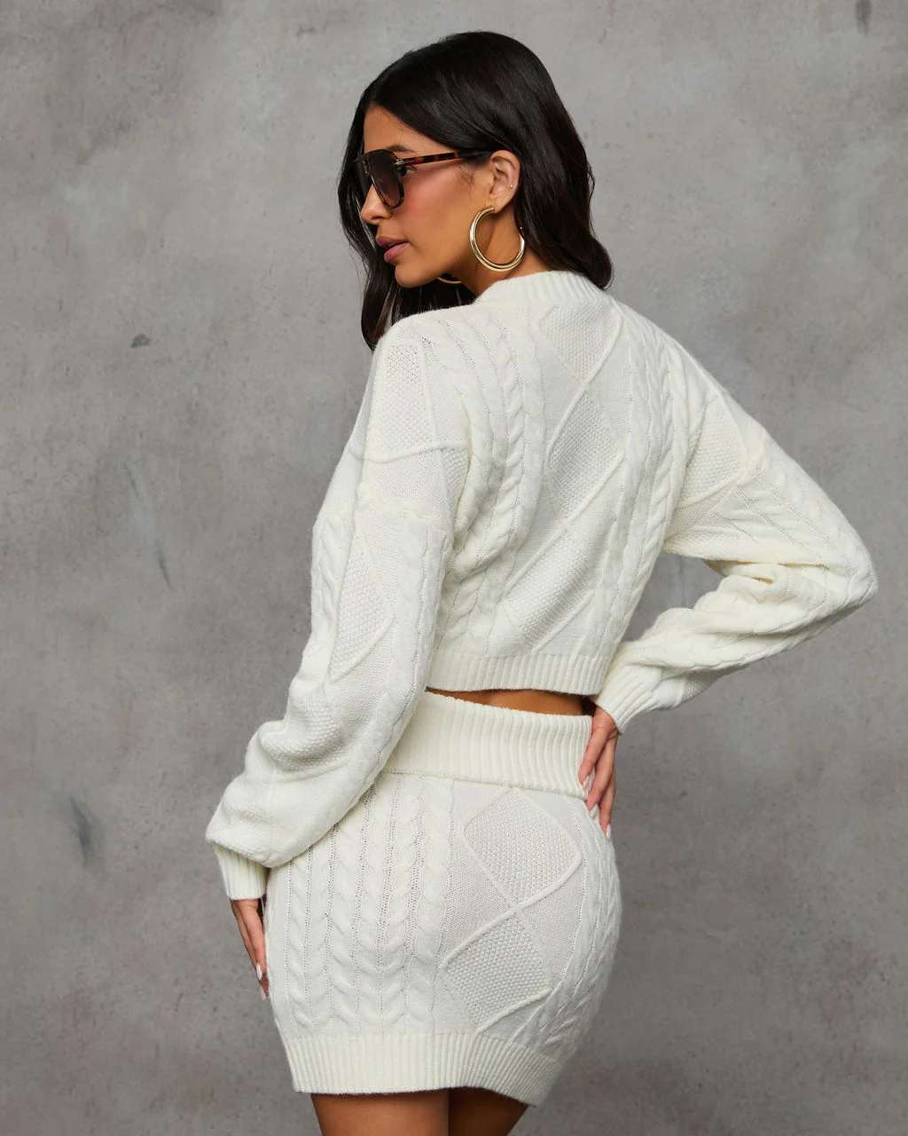Crisp Day Cable Knit Sweater - Image 4