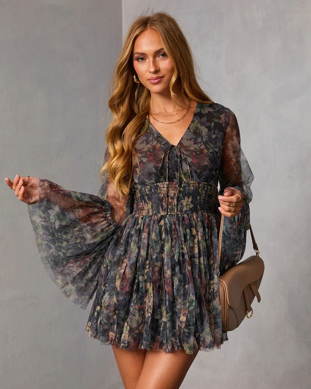 Dahliah Printed Fit And Flare Mini Dress - Image 5