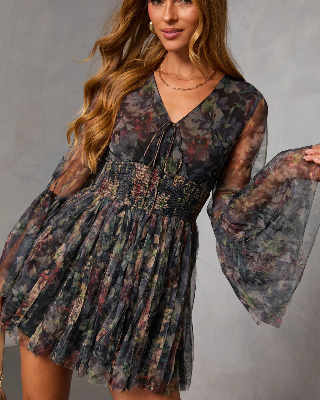 Dahliah Printed Fit And Flare Mini Dress - Image 6