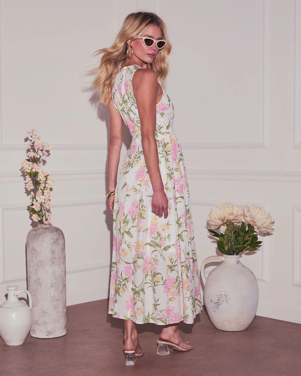 Daija Floral Keyhole Midi Dress - Image 4