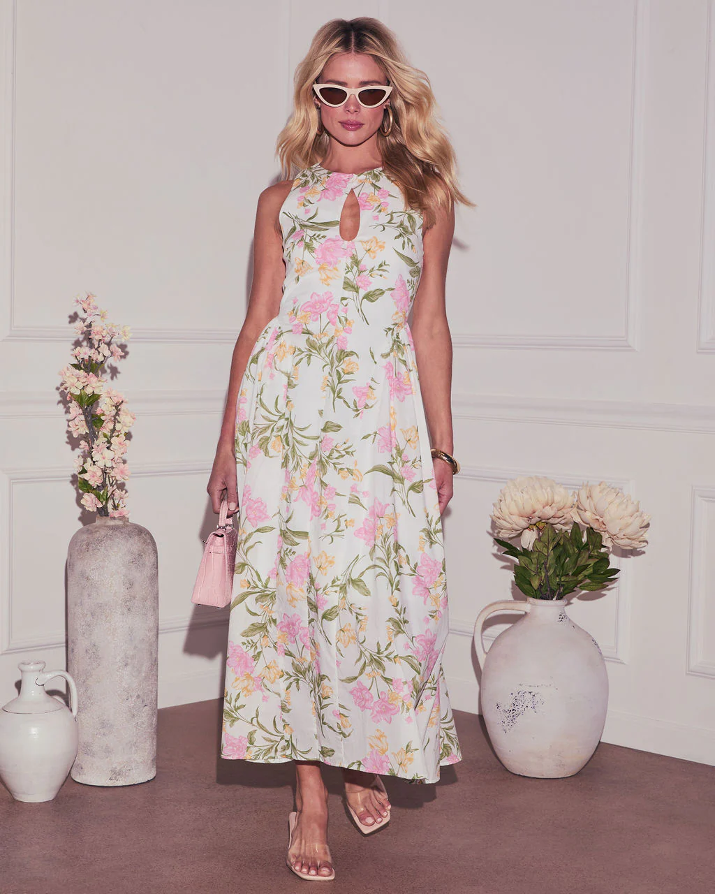Daija Floral Keyhole Midi Dress - Image 5