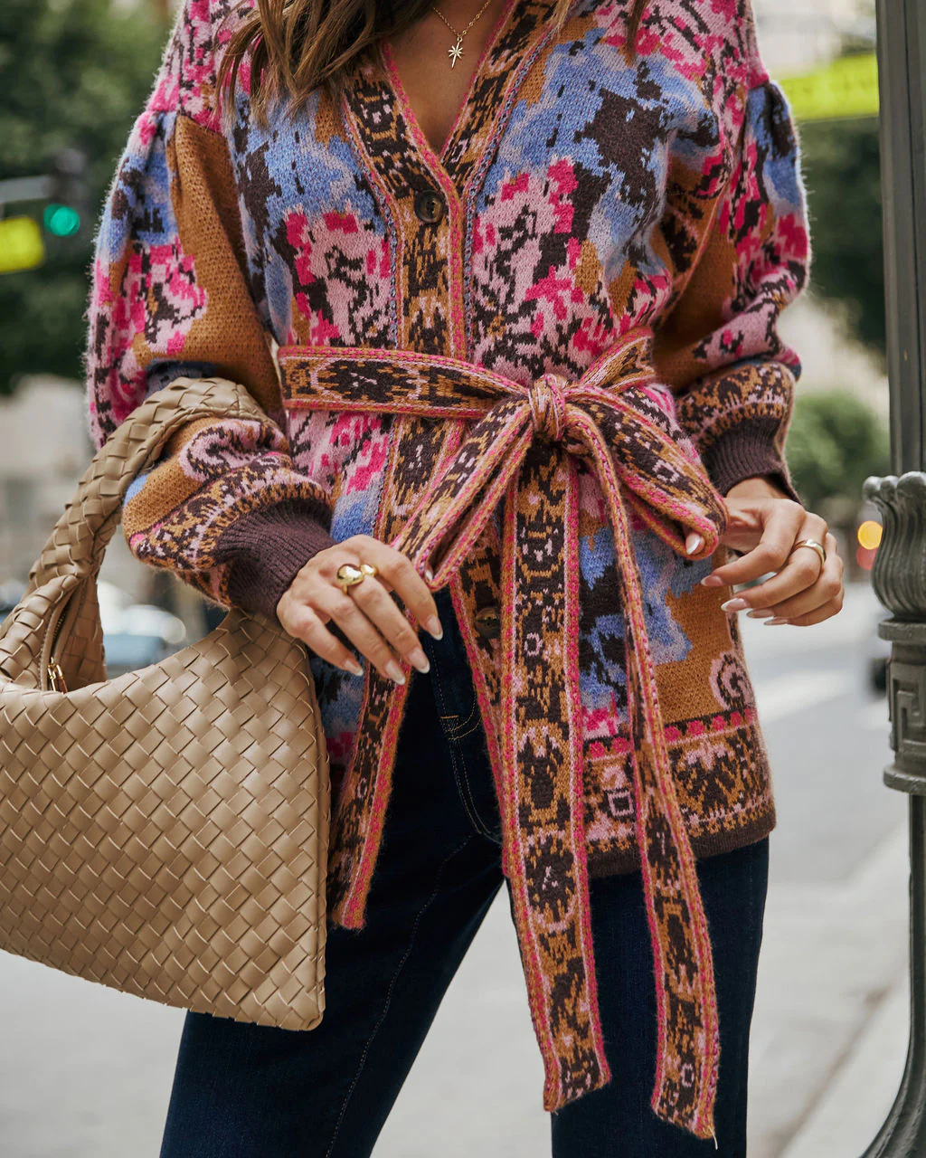 Daisy Days Floral Waist Tie Cardigan - Image 5