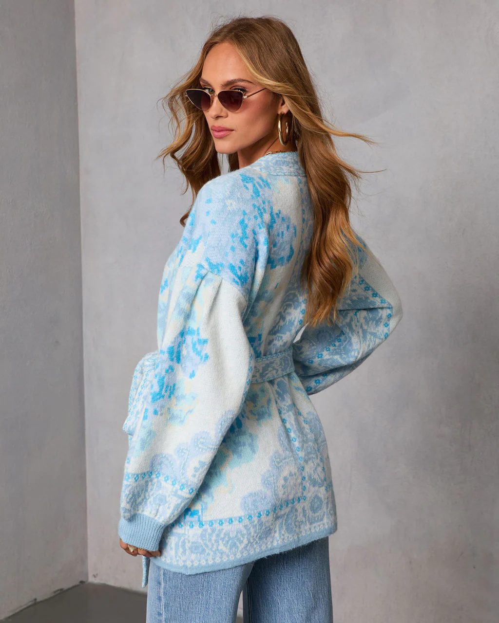 Daisy Days Floral Waist Tie Cardigan - Image 9