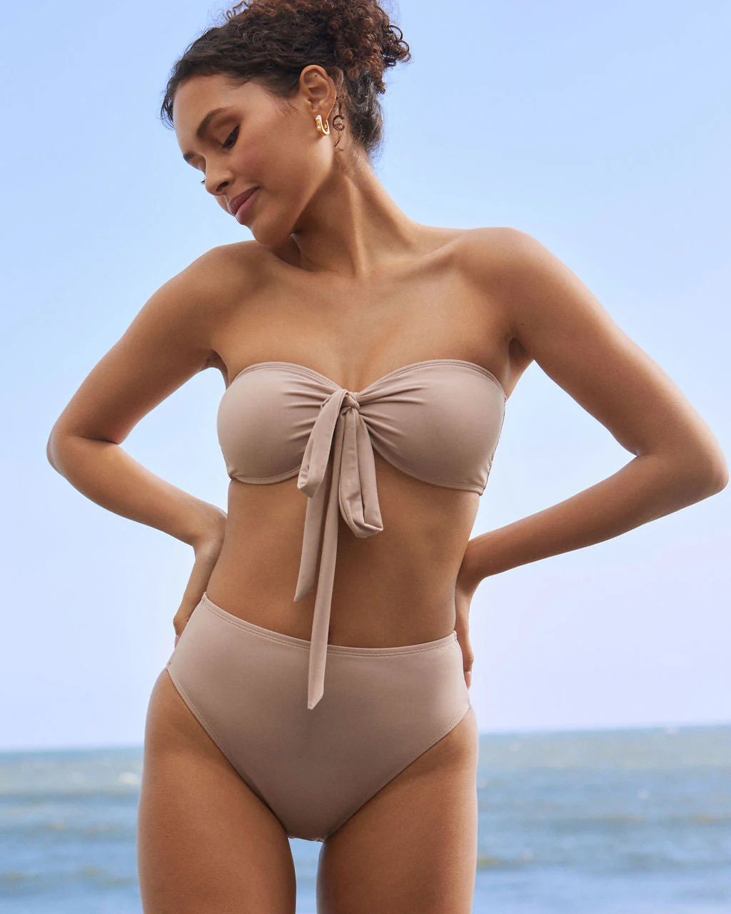 Dana Point Tie Front Bandeau Convertible Bikini Top - Image 3