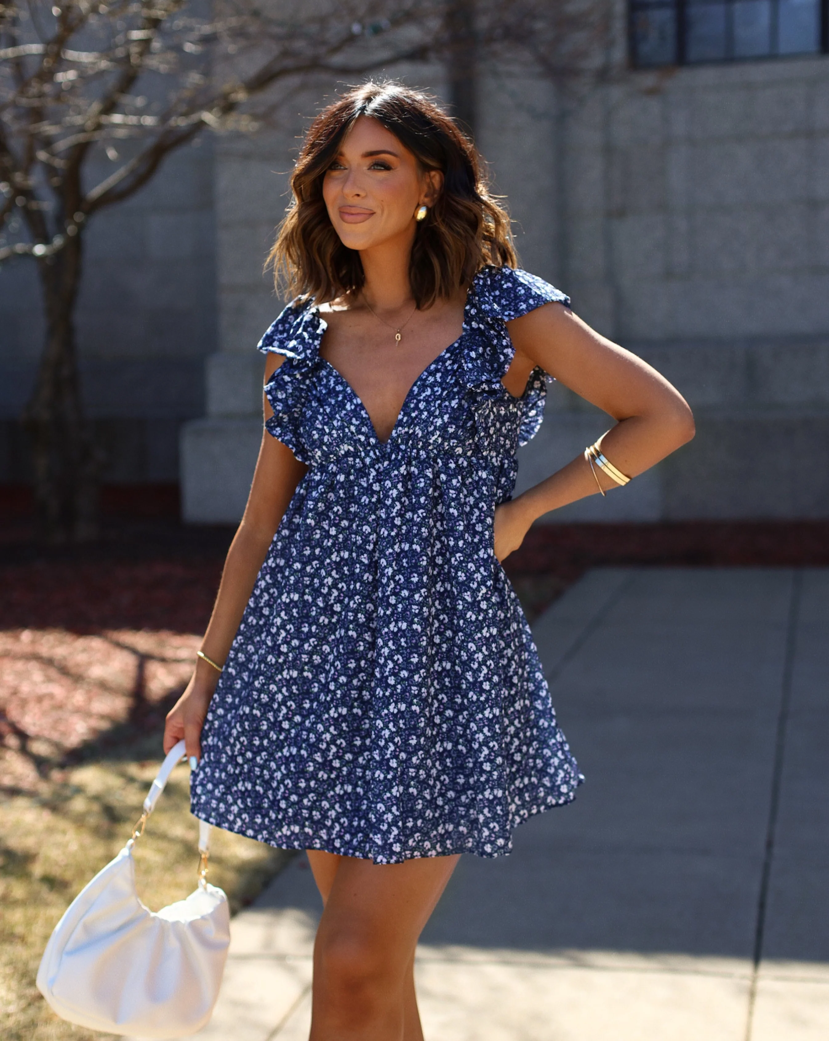 Daniela Gingham Babydoll Mini Dress - Image 11