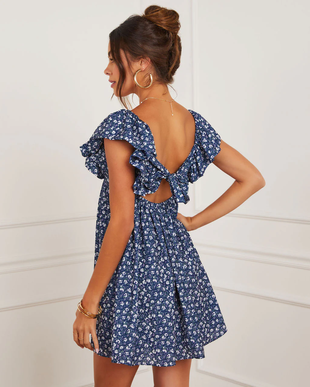 Daniela Gingham Babydoll Mini Dress - Image 15