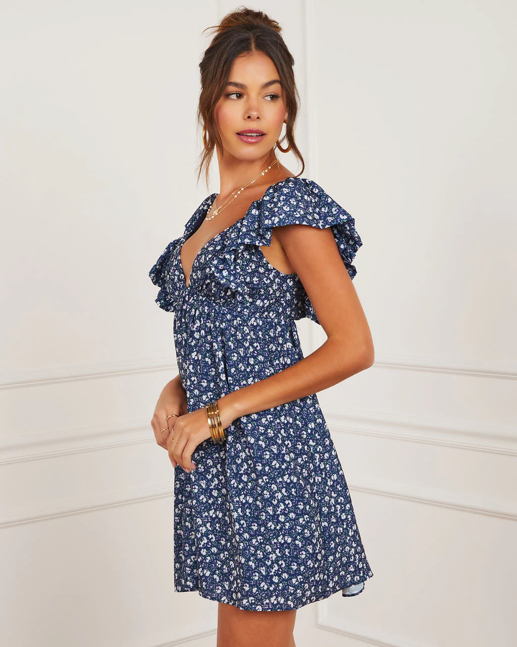 Daniela Gingham Babydoll Mini Dress - Image 16