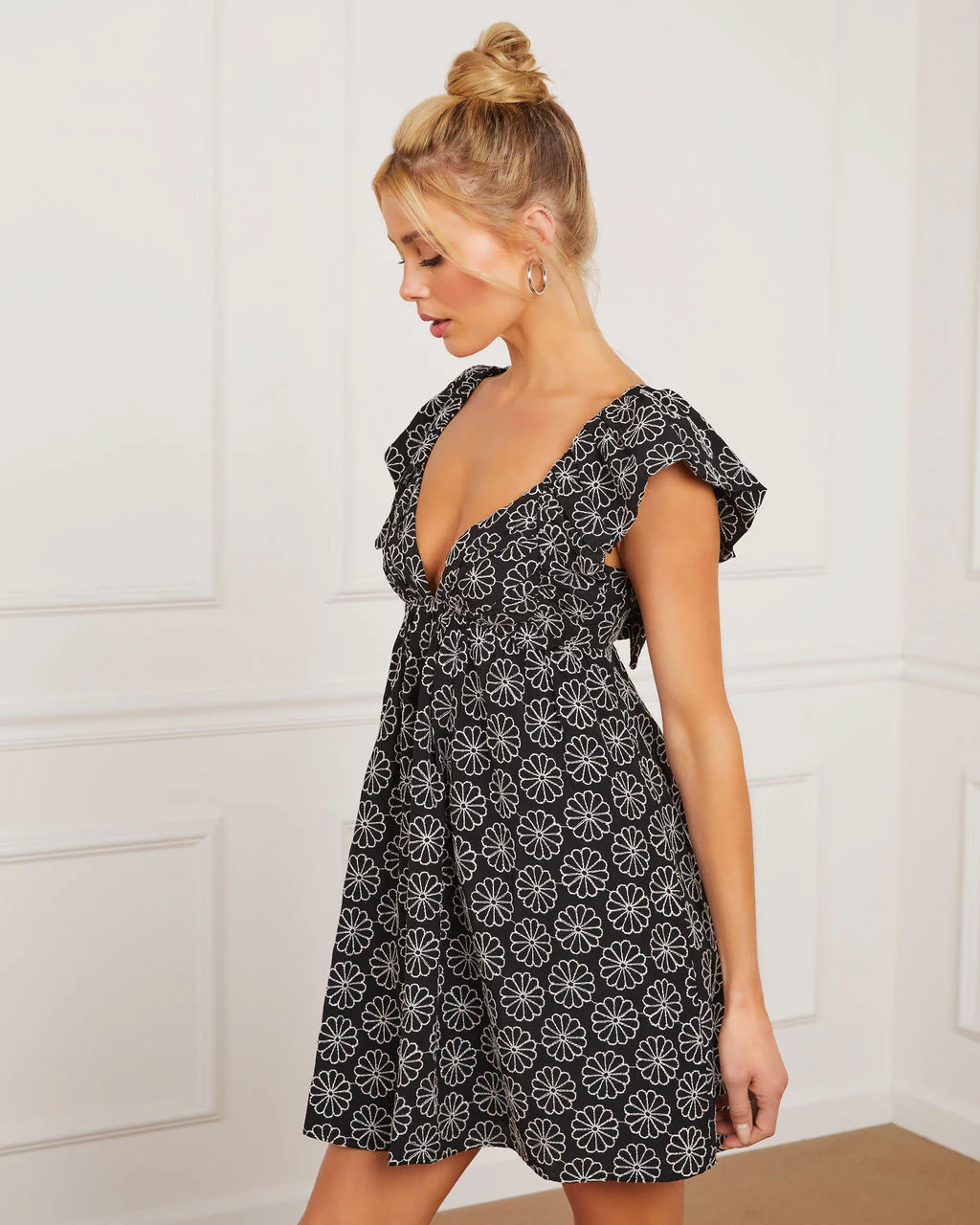 Daniela Gingham Babydoll Mini Dress - Image 8