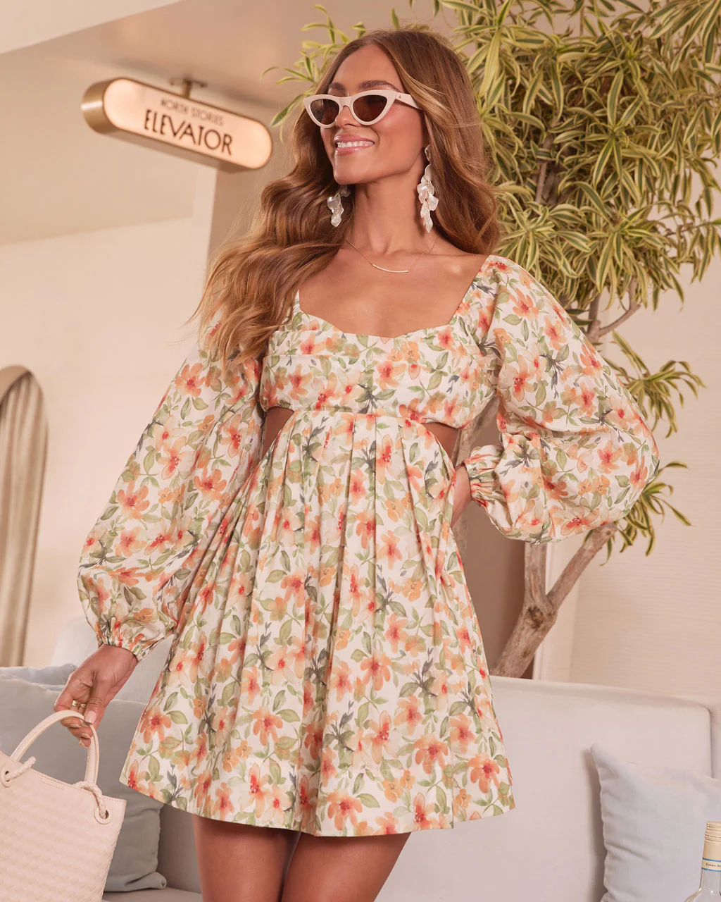 Dannie Floral Cut Out Mini Dress - Image 5
