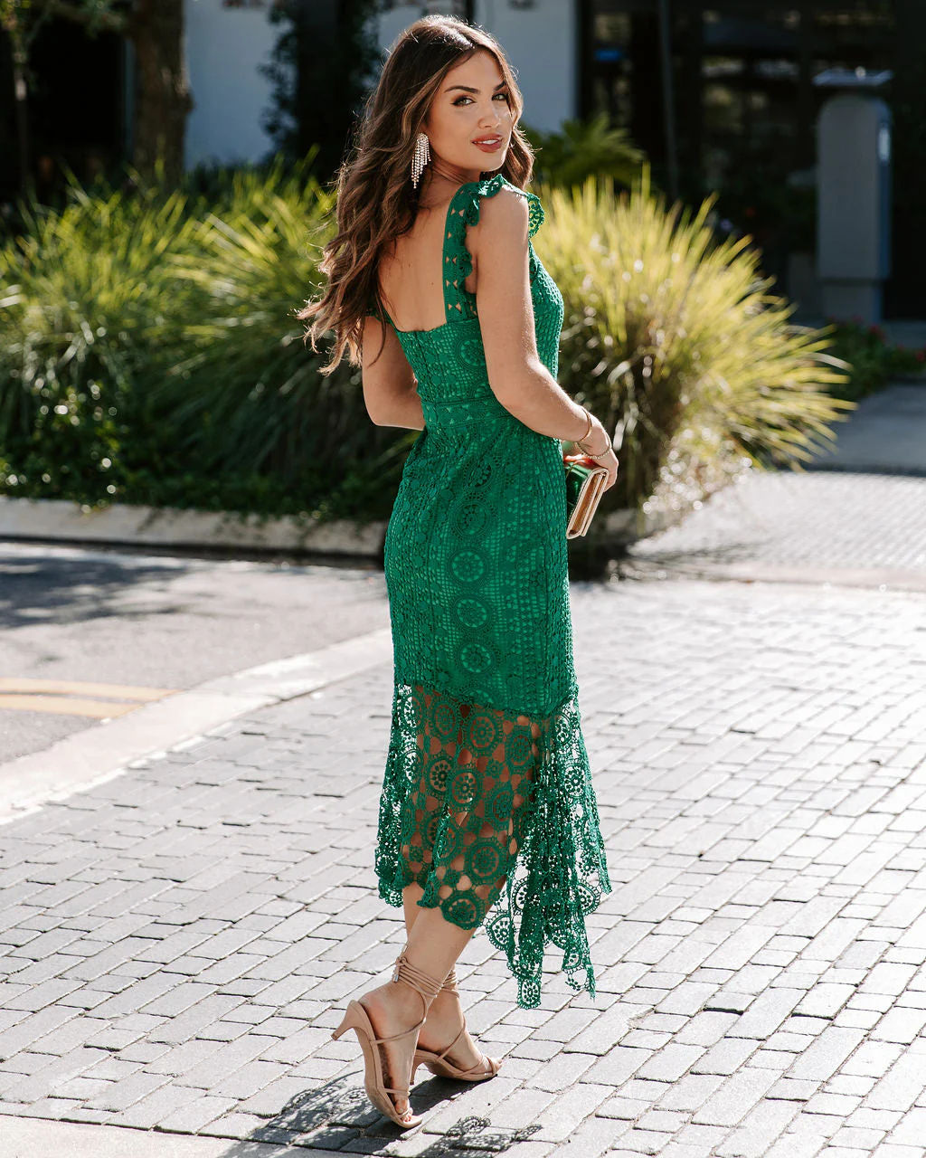 Dare To Be You Crochet Lace Ruffle Midi Dress - Image 9