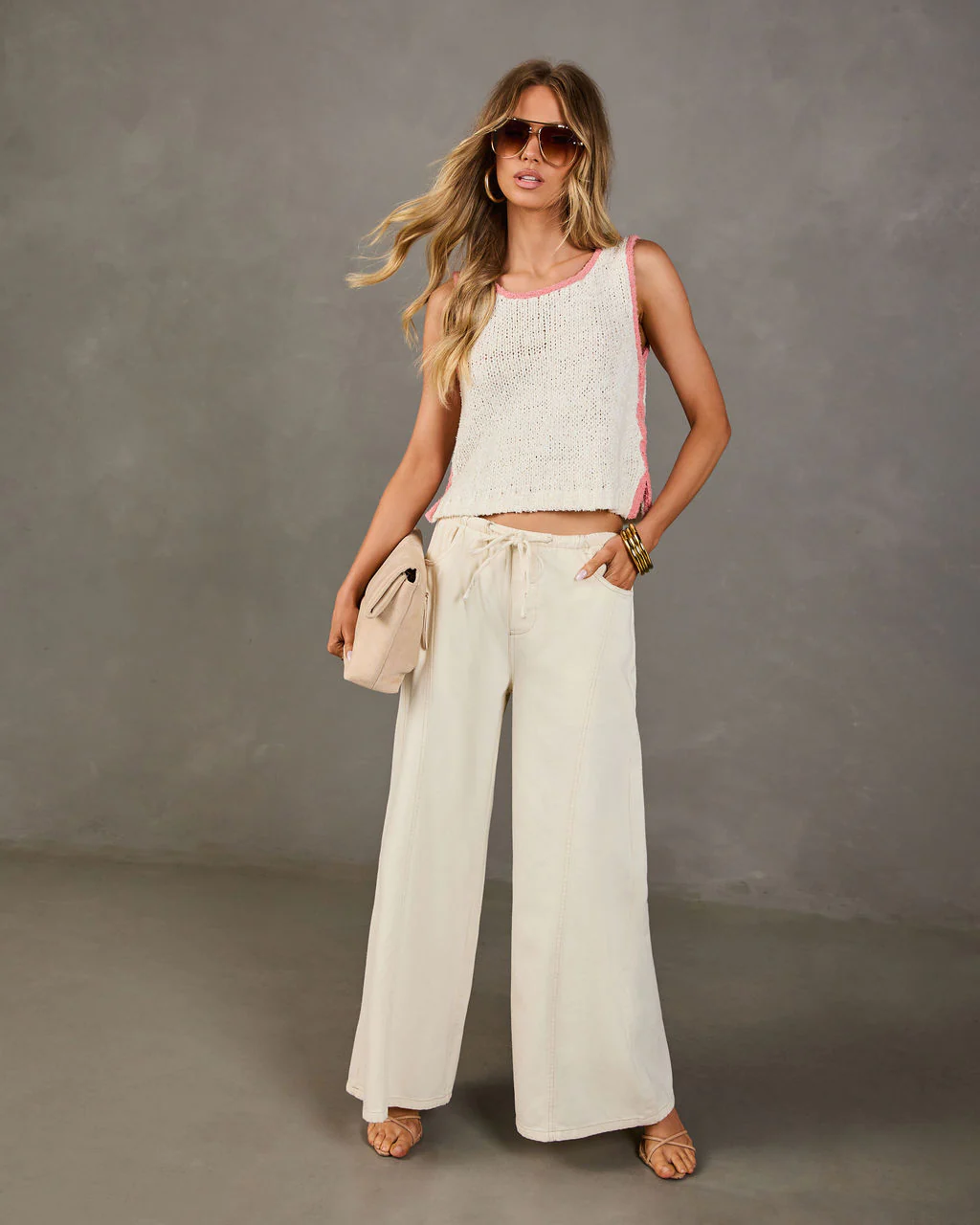 Darling Edge Knit Contrast Trim Top - Image 2
