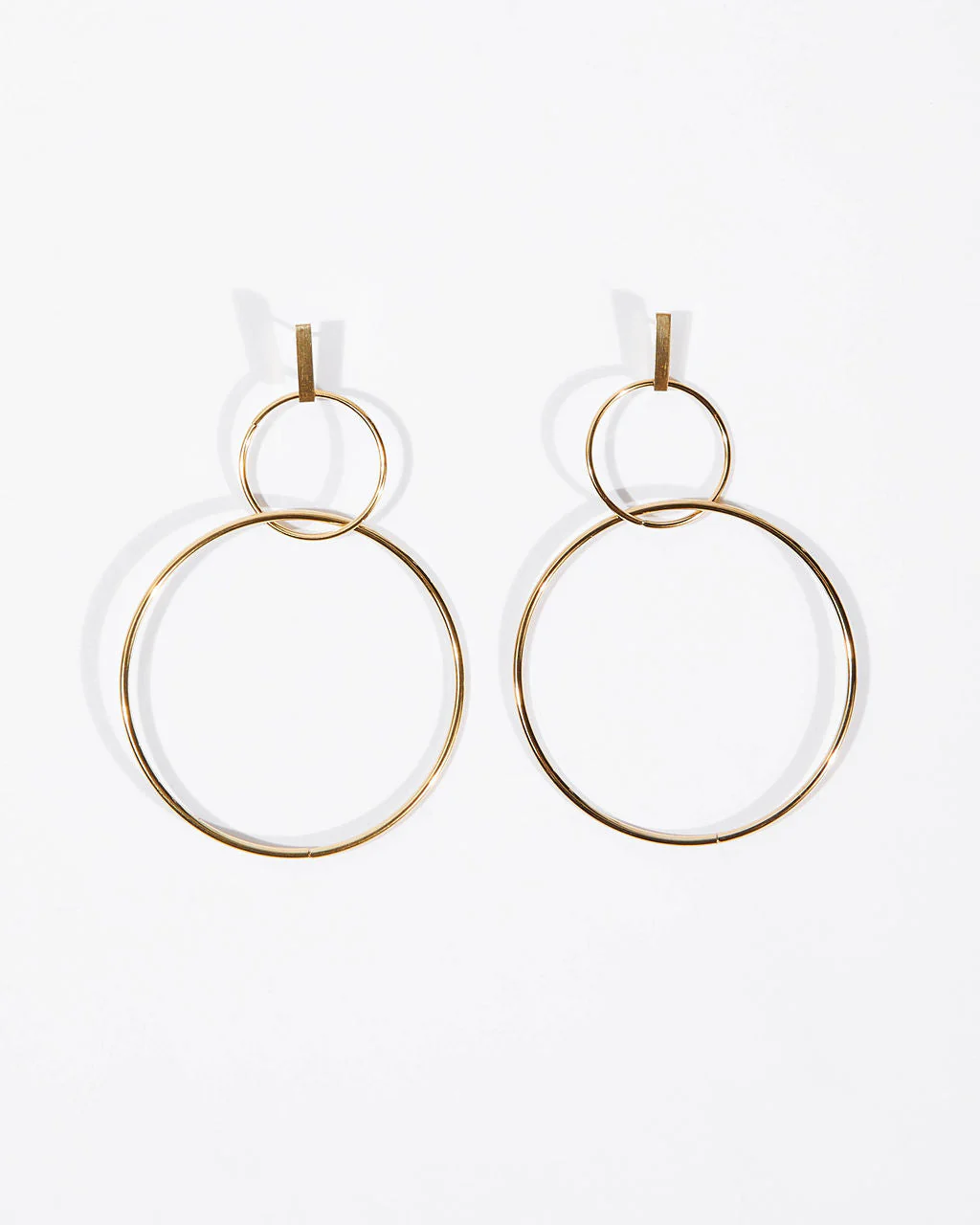 David Double Hoop Drop Earrings - Image 2